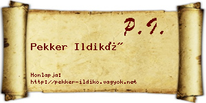 Pekker Ildikó névjegykártya